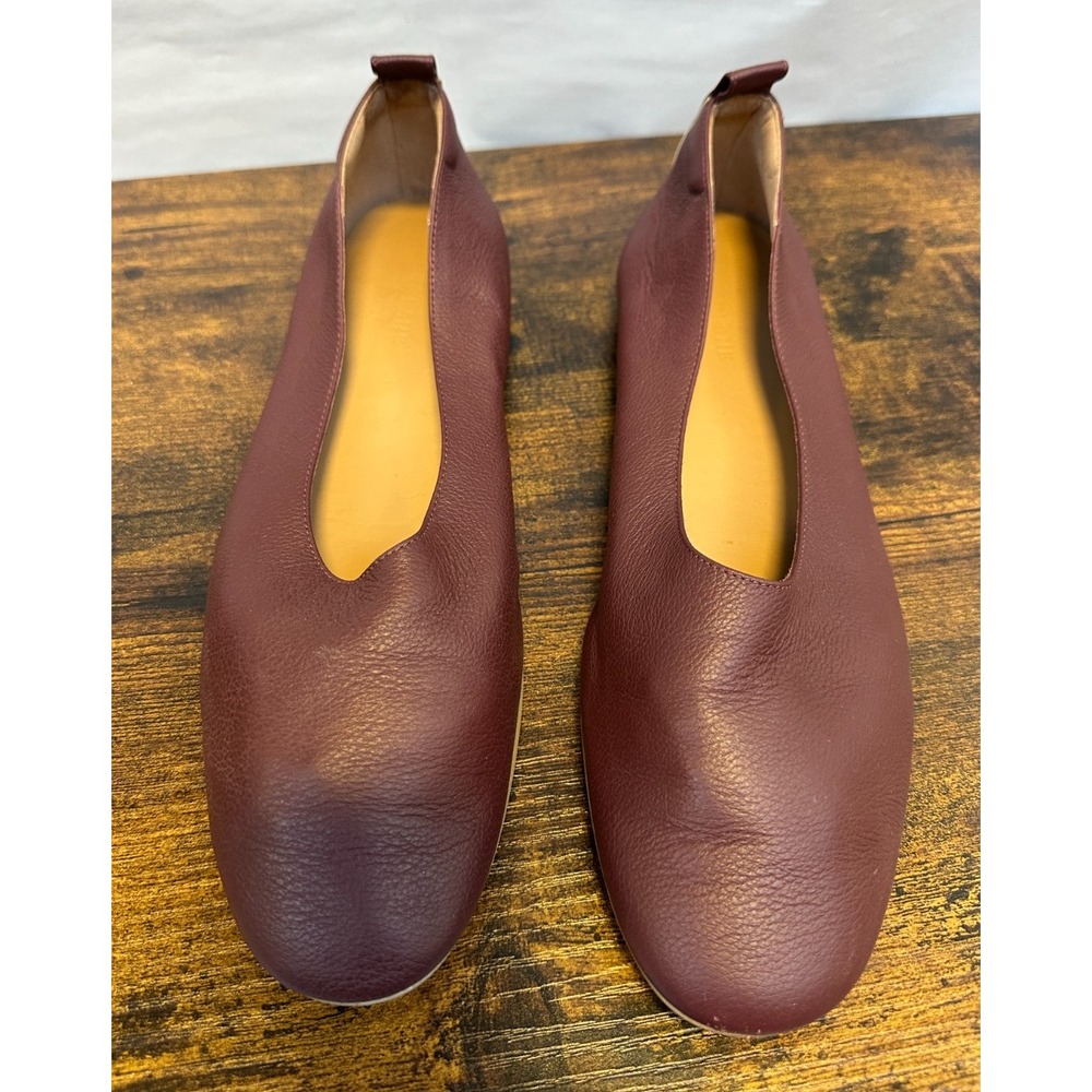 Everlane The Day Glove Burgundy Leather Ballet Flats Womens Size 10 Shoes Italy - Picture 4 of 10